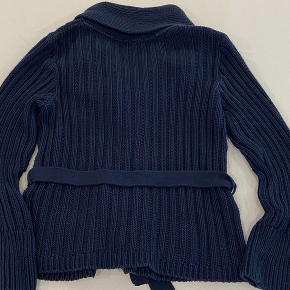 etam Women Cable Knit Blue Shawl Collar Knitted Buttoned Cardigan EU M, US S - Picture 8 of 8